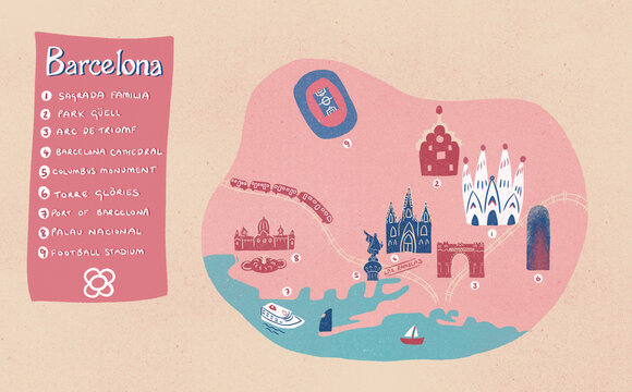 Tourist map of Barcelona