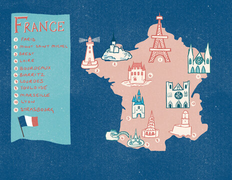 Tourist map of France