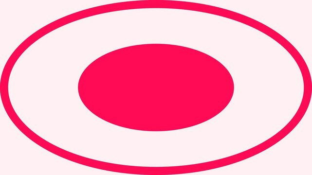 Minimalist pink oval animation, pulsating geometric circle motion graphic, simple abstract shape loop for video transitions and overlays