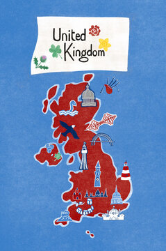A tourist map of the UK