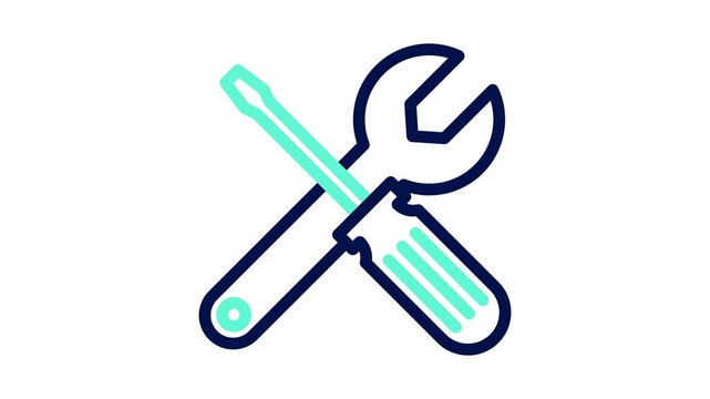Screwdriver and wrench tool icon. Technical support options. Vector illustration, flat design