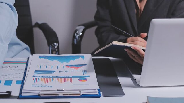 Tax deduction planning concept. Businessman calculating business balance prepare tax reduction.