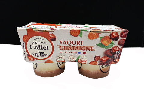 Yaourts au lait entier et &agrave; la ch&acirc;taigne de la maison Collet
