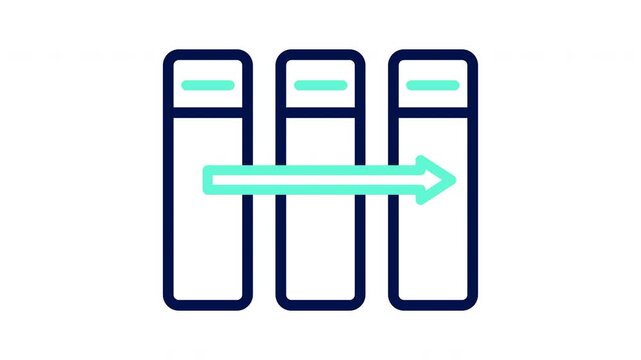 Advanced kanban board icon. Agile project management and productivity concept. Vector illustration, outline animation