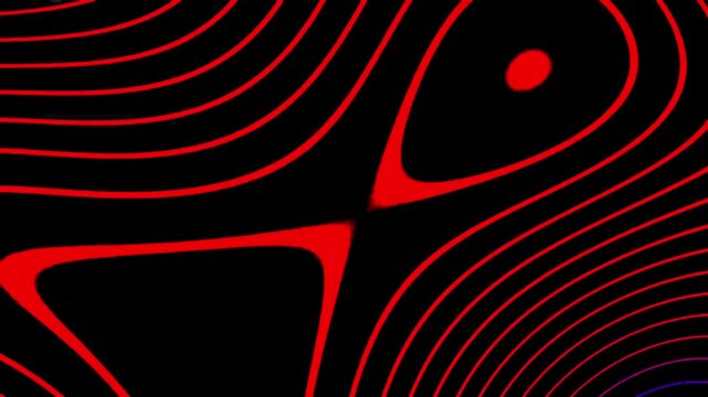 Abstract red glowing lines and curves on a black background