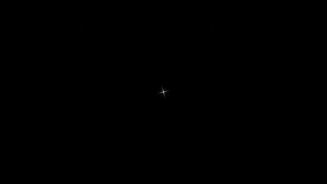 Single star glitter, flat vector blinking shining light twinkling effect glowing, on transparent, 4k video