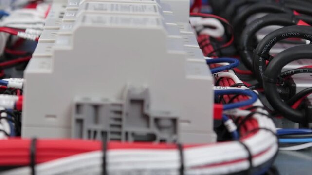 Electrical panel for organizing power supply according to the Smart Home system on KNX automation. 