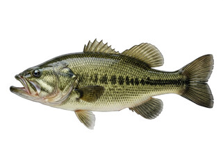 Naklejka premium Largemouth bass gamefish micropterus salmoides freshwater sport fishing detail