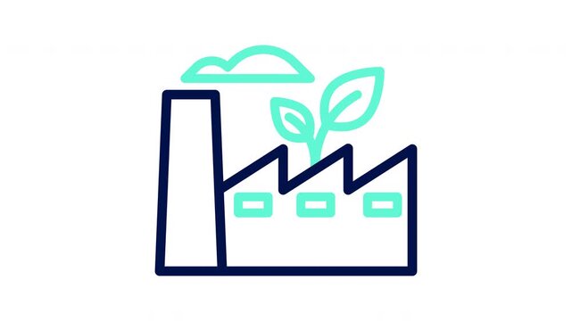 Corporate carbon credit icon. Business sustainability concept. Vector illustration, outline animation