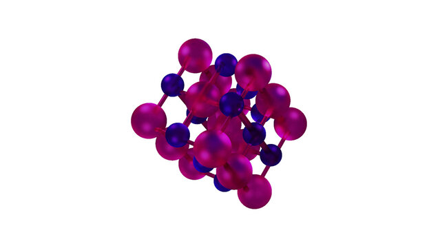 Potassium Cyanide Molecule Floating over White