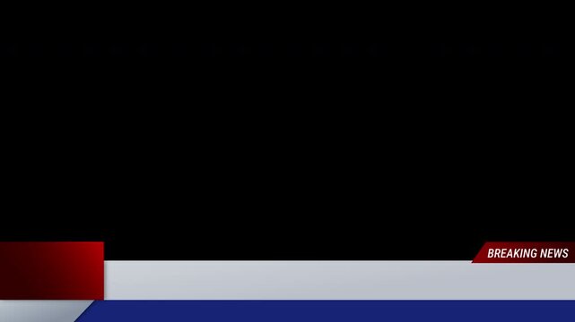 Breaking news Lower third title modern animation banner for overlay red designs on screens alpha channel. Perfect for video editing, presentations, interviews, and social media.