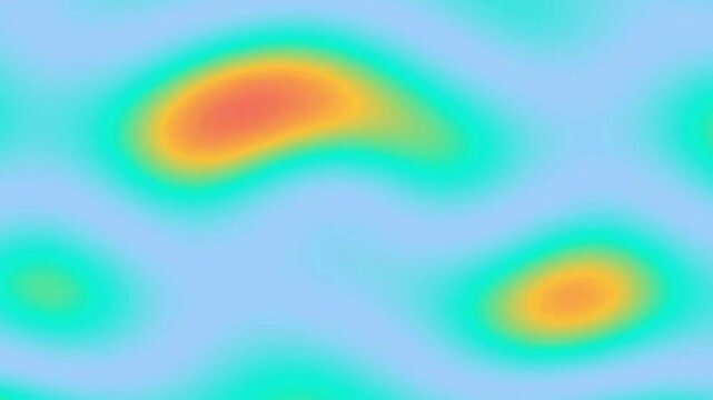 Colorful Abstract Shapes Floating in Soft Blue Background Moving slowly in Dreamy Atmosphere