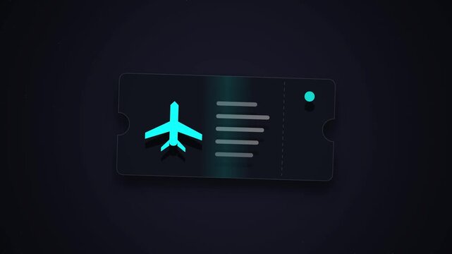 Minimalist Airplane Ticket Icon Animation