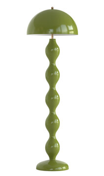Mid century floor lamp isolated on a white background