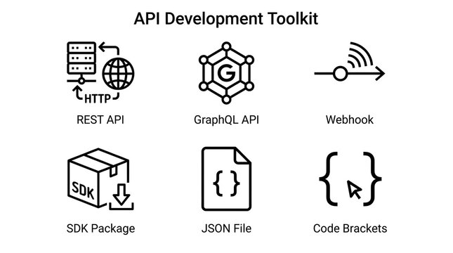 API Development Toolkit Icon Set for Software Engineering