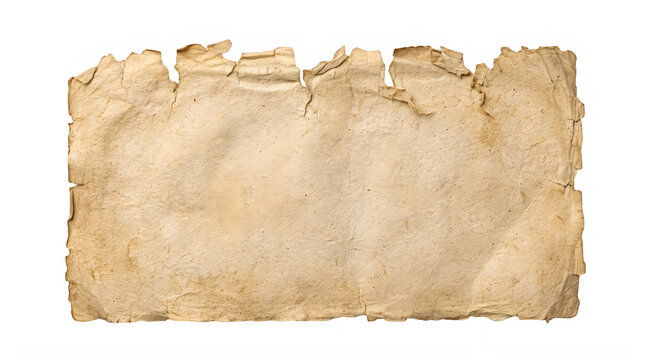 Paper vintage blank sheet with torn edges parchment background stationery document yellowed isolated material