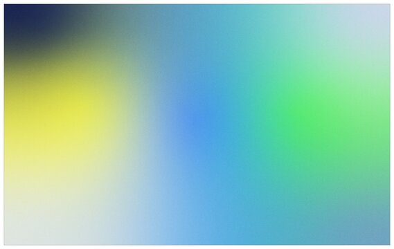 Abstract grain texture with soft blurred gradient from dark blue to bright yellow and green