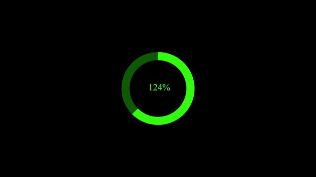 Green loading circles animate with progress bars on black background for user interface design