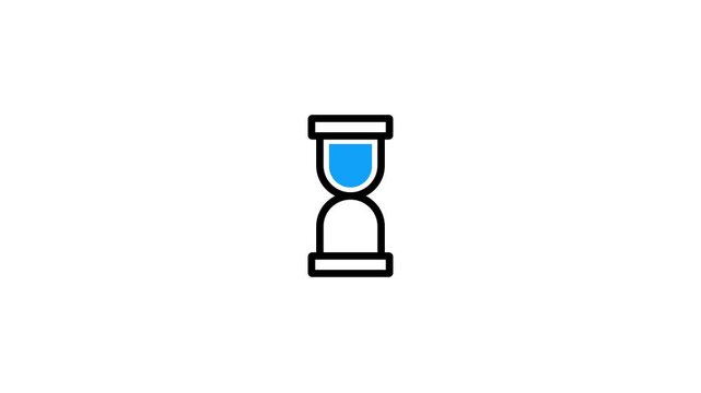 Hourglass Timer Icon, Time Management Symbol, Countdown Clock, Sand Timer, Deadline Reminder, Productivity Tool, Waiting Duration, Business Schedule, Minimal Flat design icon animation .