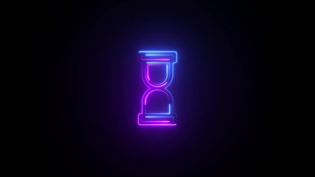Hourglass Timer Icon, Time Management Symbol, Countdown Clock, Sand Timer, Deadline Reminder, Productivity Tool, Waiting Duration, Business Schedule, Minimal Flat design icon animation .