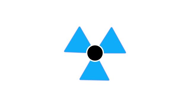 Radiation Hazard Symbol Icon, Radioactive Warning Sign, Nuclear Energy Safety, Toxic Material Alert, Industrial Danger, Hazardous Zone, Minimal Flat 4k animation .