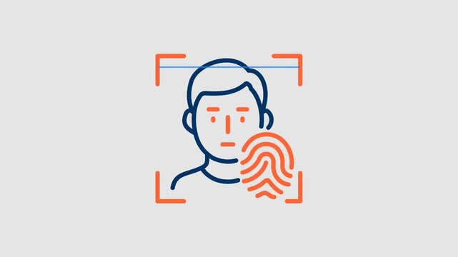 Biometric scanner identifying a human face and fingerprint represents advanced digital security, identity verification, and modern authentication technology for protecting sensitive personal.