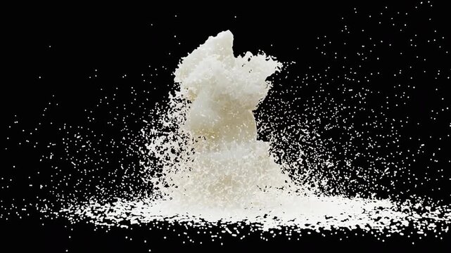 Abstract milk splash forming a dancing character, with Alpha Matte
