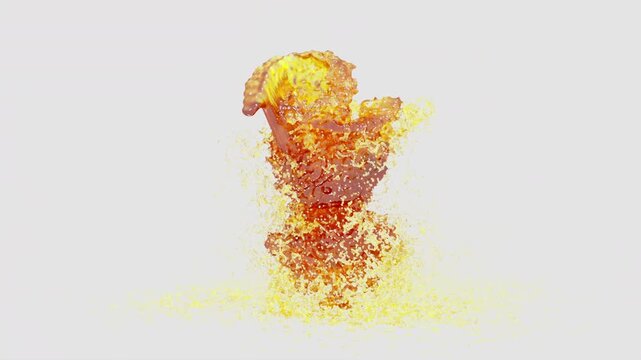 Oil Breakdance Character Dance Motion with Alpha Matte
