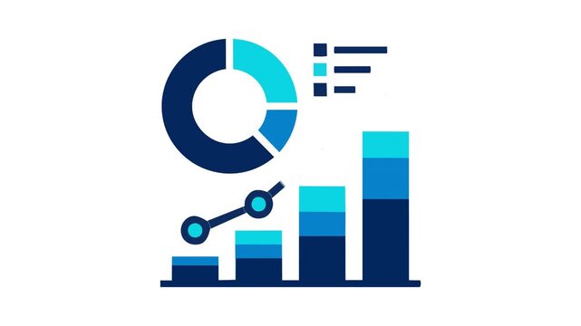 Charts representing financial growth and data analysis are displayed in a clean, professional style that is perfect for corporate presentations and business reports requiring clear visual.