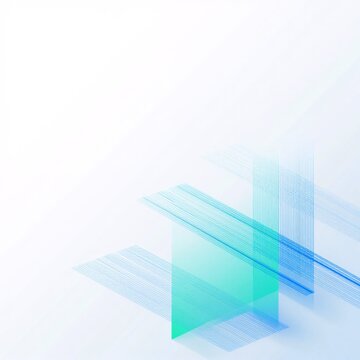 abstract digital art piece white background consists multiple blue lines form geometric pattern lines arranged way creates sense depth dimension overlapping center large rectangular shape appears