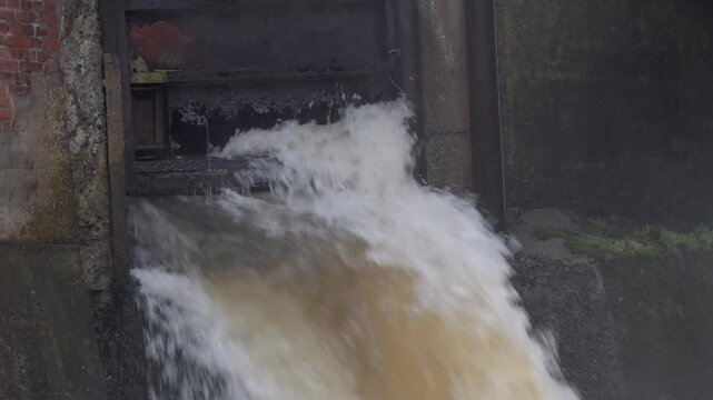 View of Molndals Kvarnby water mill in Sweden.