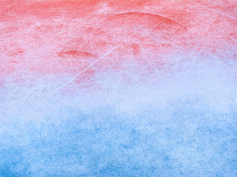 Aerial view of the vibrant red and blue textured surface of a salt flat with mineral deposits, Kos, Greece.