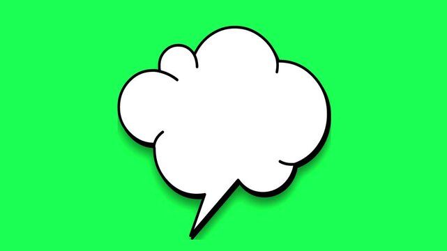 Blank white comic book speech bubble on a green background