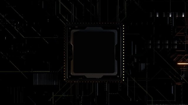 CPU intro. Animated technology CPU intro.