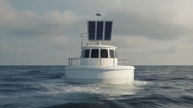 Buoy with a solar panel.