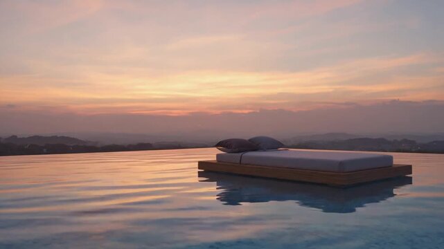 Bed over the sea.