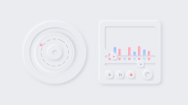 Neumorphic Interactive Audio Hub Motion Graphic 4K