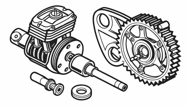Engine mechanical components and gearbox assembly parts with mechanical