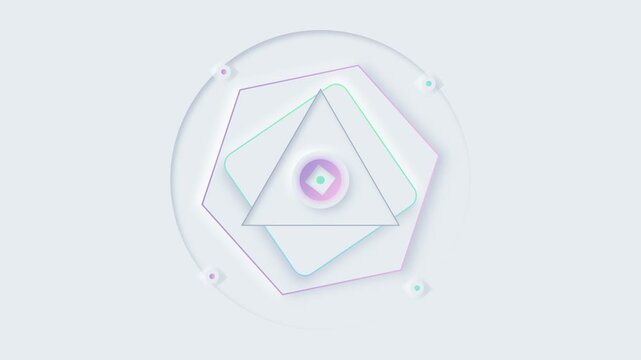 Neumorphic Geometric Morph Animation 4K Abstract