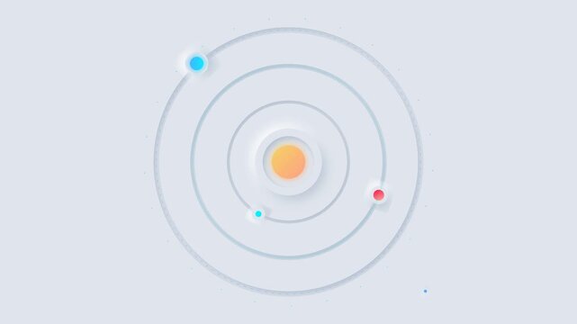 Neumorphic Solar System Animation 4K