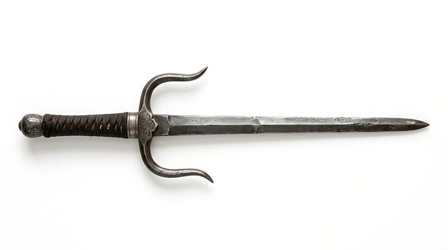 Traditional Okinawan Sai Weapon Isolated on a Clean White Background for Martial Arts Use