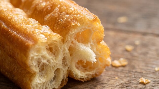 Crispy Cakwe Youtiao Close Up Texture