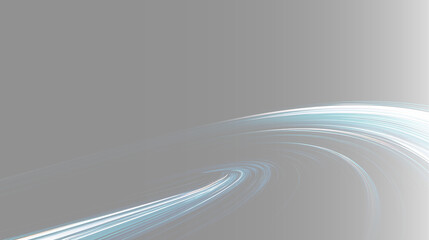 Abstract glowing blue orbital stream on black background, futuristic light trace overlay. Minimalist dark steel blue curve backdrop, modern space tech presentation slide design PNG © Creative Lab