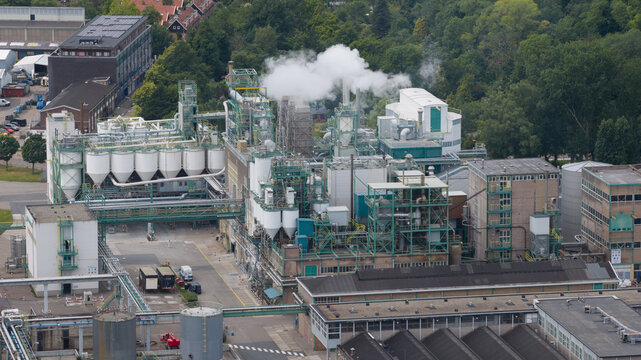 Aerial view of Sulfuric Acid Production Facility in Amsterdam