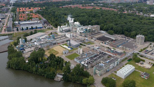 Aerial view of Sulfuric Acid Production Facility in Amsterdam