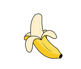 peeled yellow banana fruit icon © Pheladi Shai