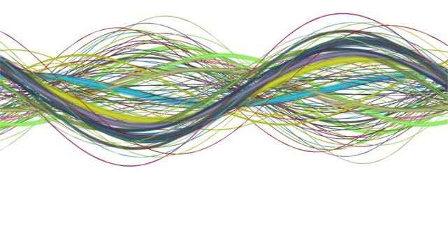 Fantastic video animation with stripe wave object in slow motion and space for text, 4096x2304 loop 4K