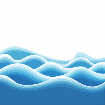 Vagues abstraites bleues en d&eacute;grad&eacute; &ndash; design fluide moderne, arri&egrave;re plan blanc