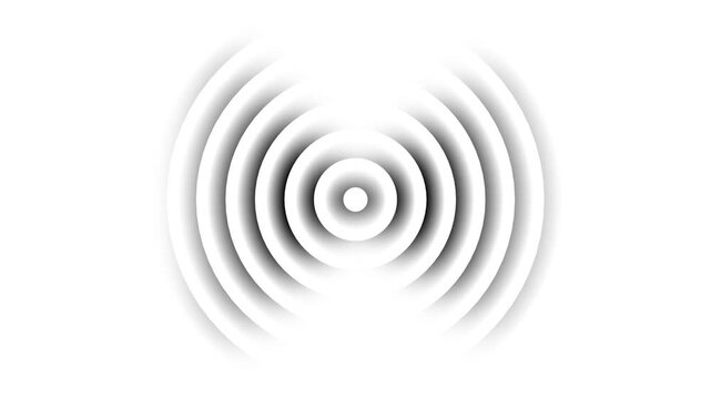 Abstract neon circle radio waves looping background. Abstract neon radio waves signal.Radio wave signal, radar concept.Radio waves seamless animation background video with alpha chanel.4k video