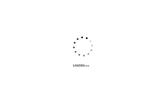 Minimalist loading spinner animation on white background, digital progress indicator, for web and, app ui